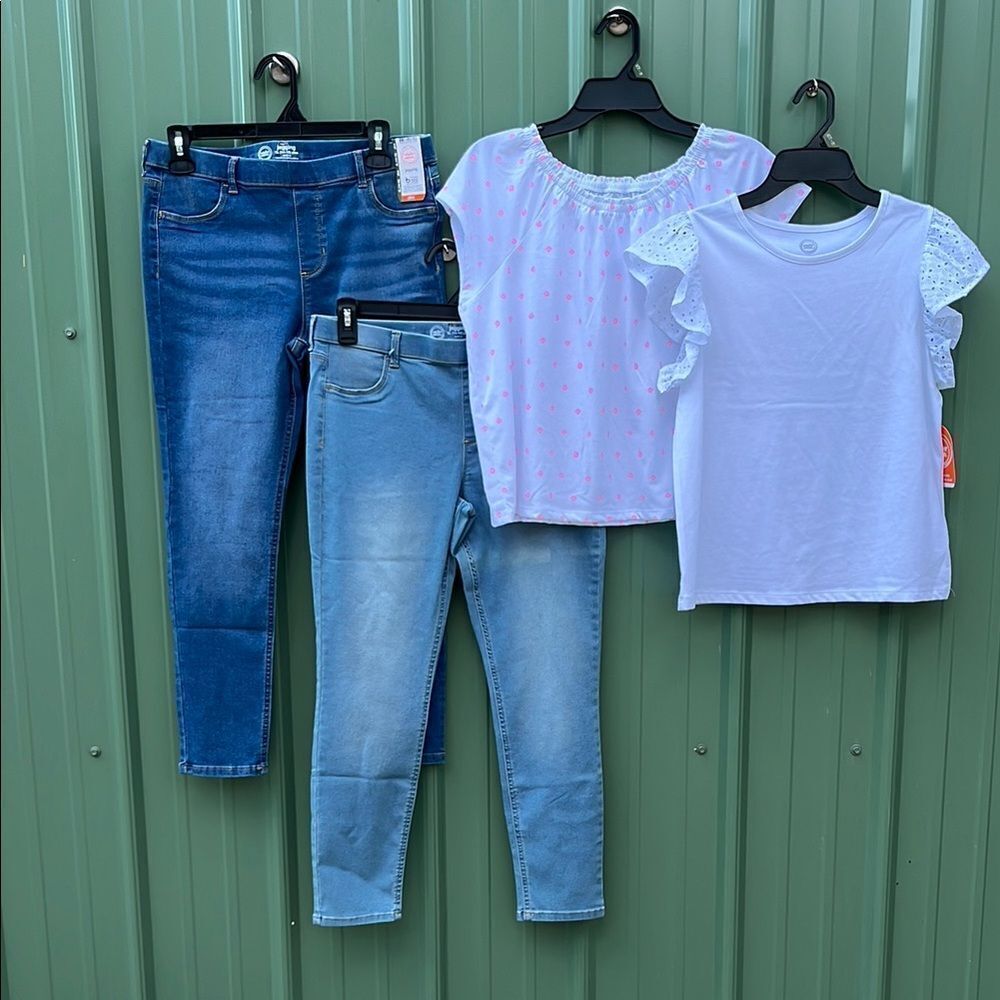 Girls Jeggings Pants & T-Shirts 4-Piece Set Size XL Plus